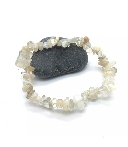 Pulsera piedra luna chip elástica
