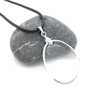 Collar Cuarzo Blanco plano 3-4 cm