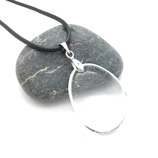 Collar Cuarzo Blanco plano 3-4 cm