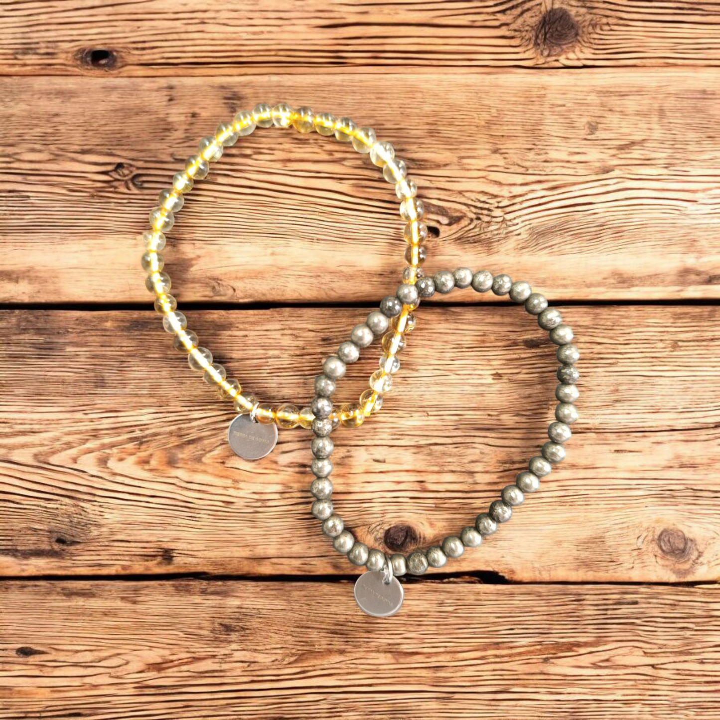 Pack abundancia y alegría 2 pulseras citrino y pirita