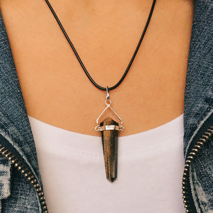 Collar ojo de tigre punta balancin 3-4 cm