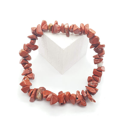 Pulsera jaspe rojo chip
