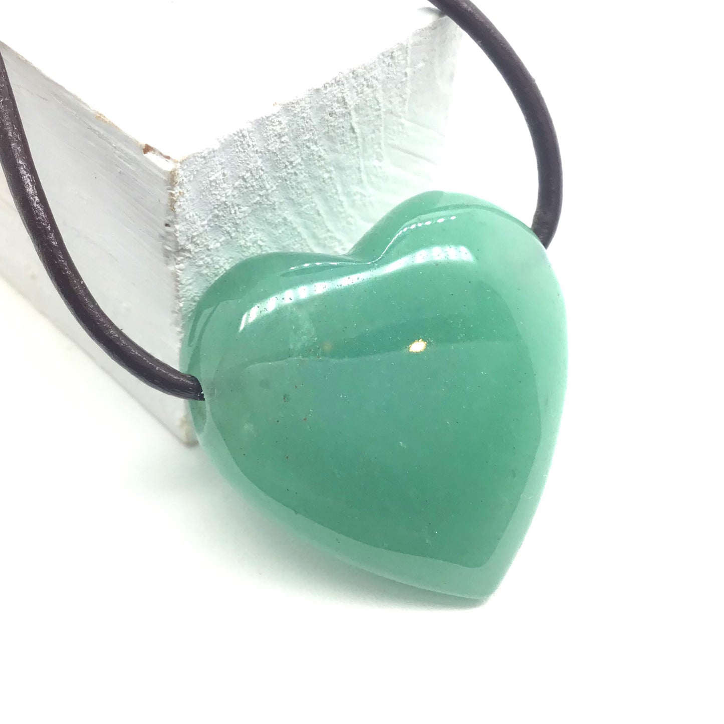 Collar corazón cuarzo verde 3cm