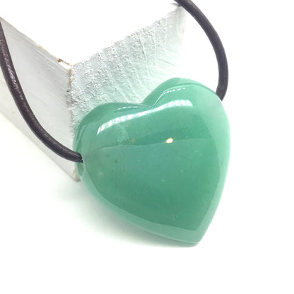 Collar corazón cuarzo verde 3cm