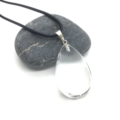 Collar Cuarzo Blanco lágrima 3-4 cm