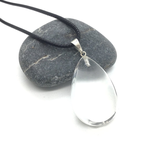 Collar Cuarzo Blanco lágrima 3-4 cm