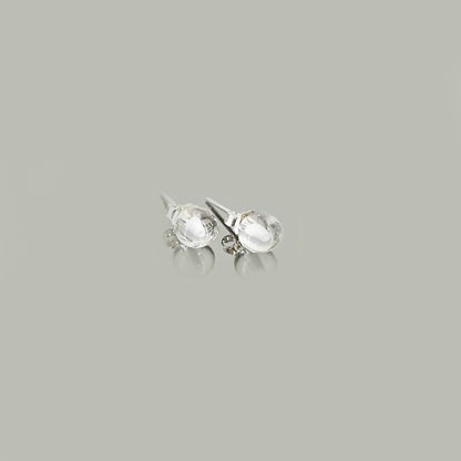 Pendientes plata de ley Cuarzo bola