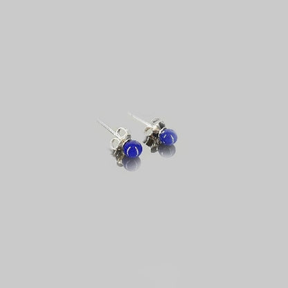 Pendientes lapislazuli bola en plata