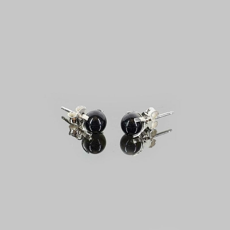 Pendientes turmalina negra garra en plata 6mm