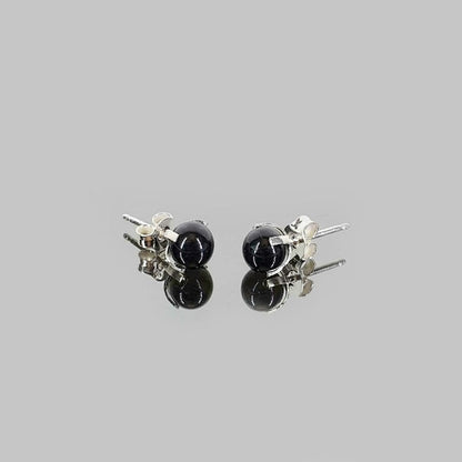 Pendientes turmalina negra garra en plata 6mm