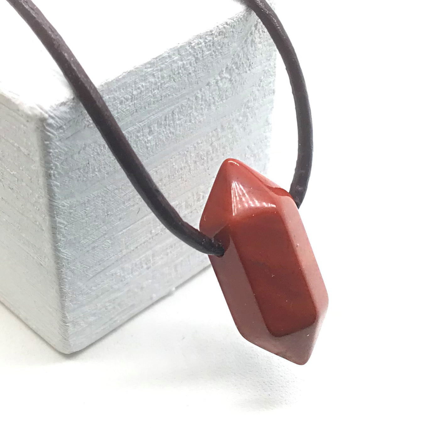 Collar punta jaspe rojo 1,5 - 2 cm