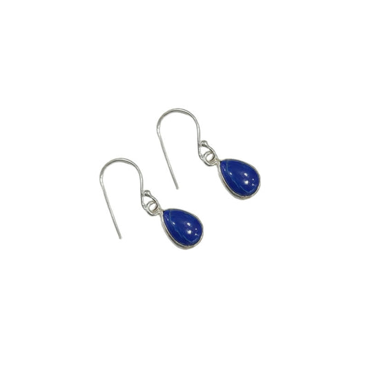 Pendientes lapislazuli lagrima plata