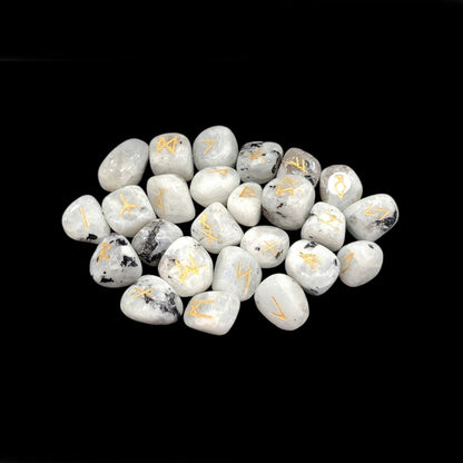 Juego Runas de piedra luna en bolsita