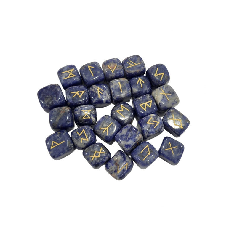 Juego Runas de sodalita en bolsita