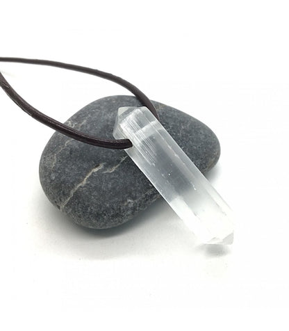 Collar selenita punta biterminada 3-4 cm