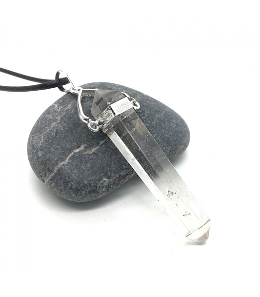 Collar Cuarzo Blanco punta balancin 3-4 cm