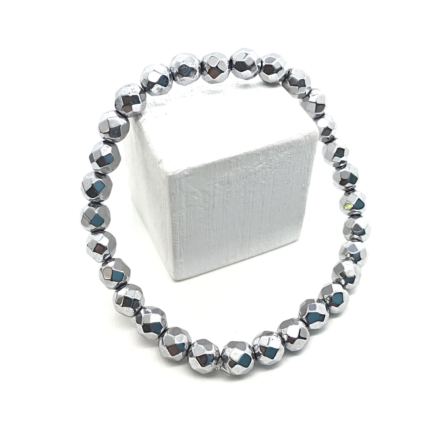 Pulsera hematite facetada bolas 6mm