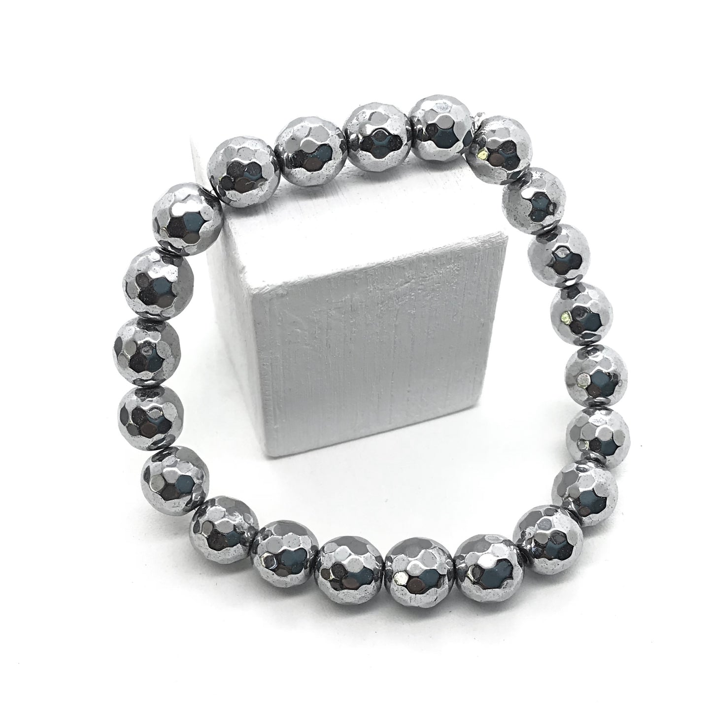 Pulsera hematite facetada bolas 8mm