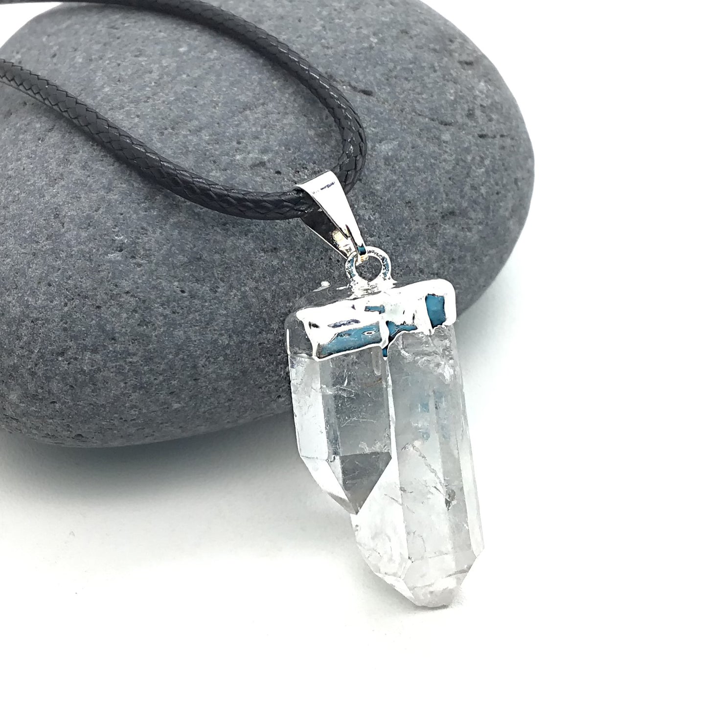 Collar Cuarzo Blanco punta electrolítico 1-2 cm