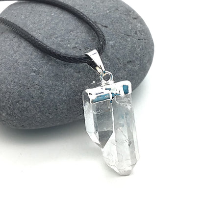 Collar Cuarzo Blanco punta electrolítico 1-2 cm