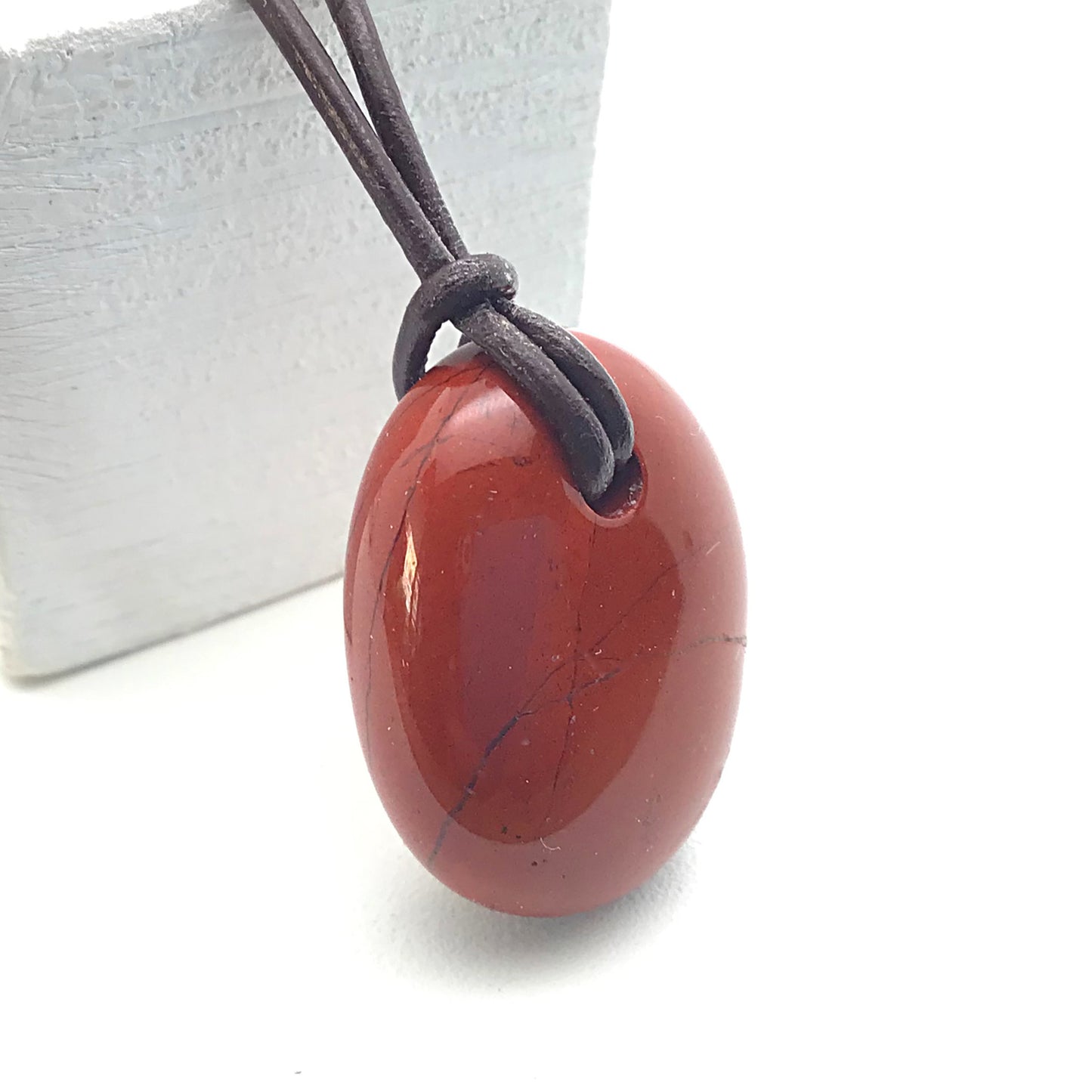 Collar jaspe rojo caramelito 2-3 cm