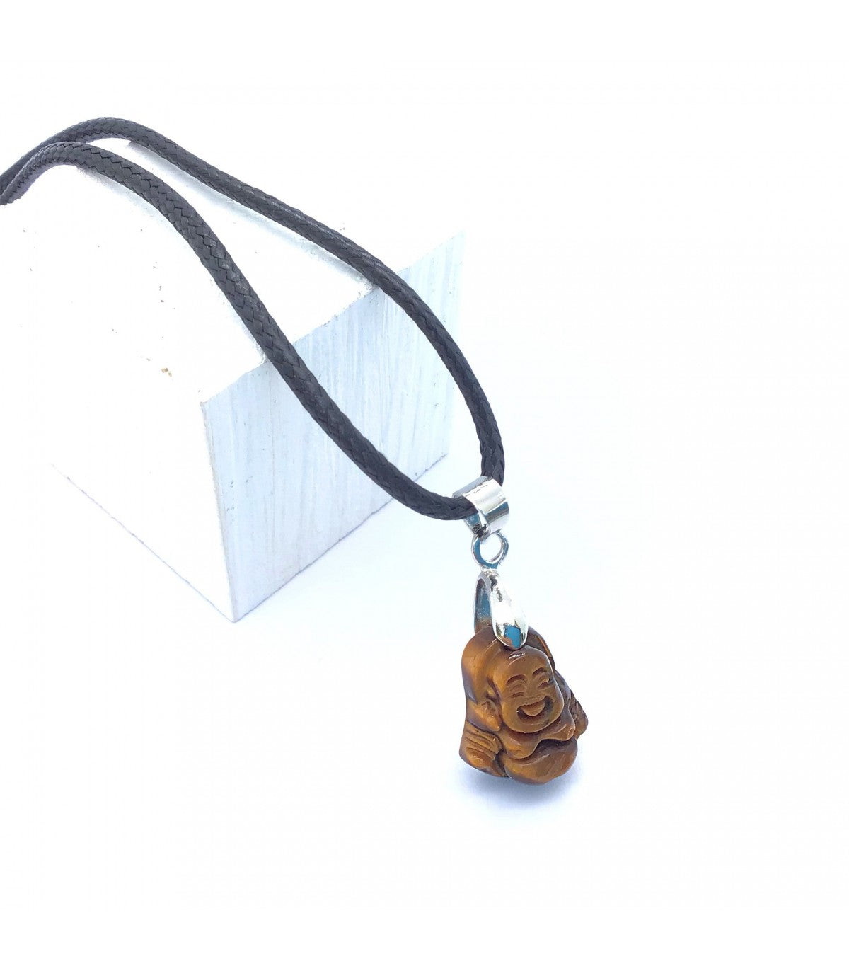 Collar ojo de tigre buda 2-3 cm