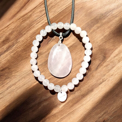 Ritual del Amor Propio (Collar y pulsera de cuarzo rosa)
