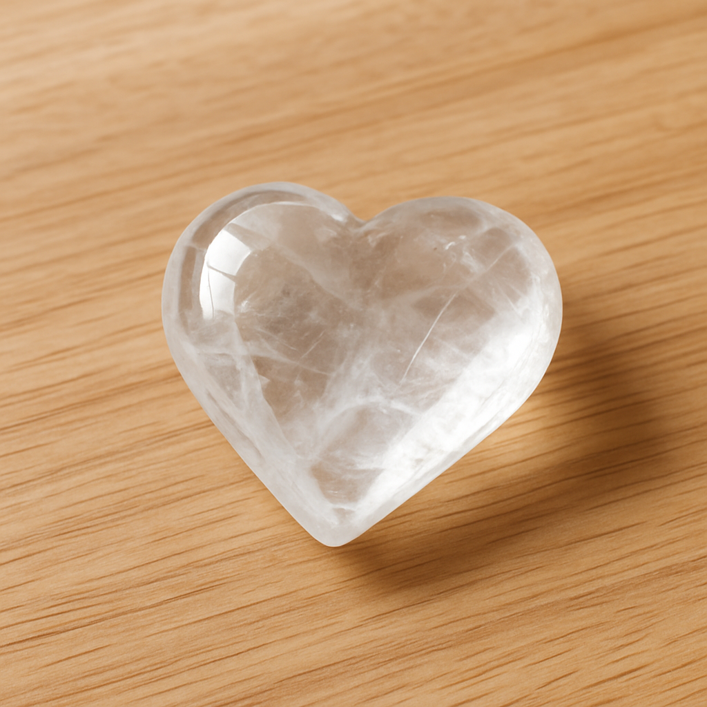 Corazón de cuarzo transparente 4x4 cm