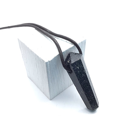 Collar turmalina negra punta biterminada 3-4 cm