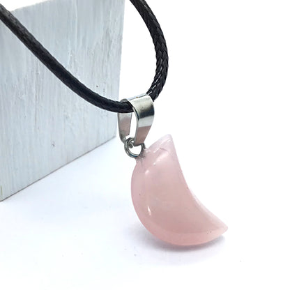 Collar cuarzo rosa media luna 2 cm