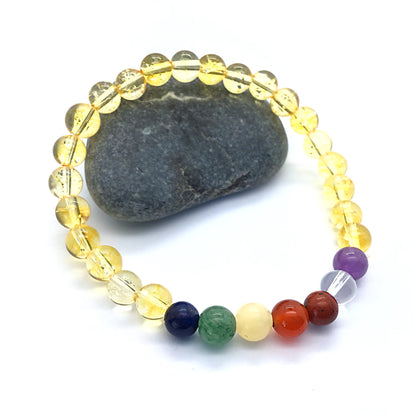 Pulsera 7 chakras con citrino bolas 6mm