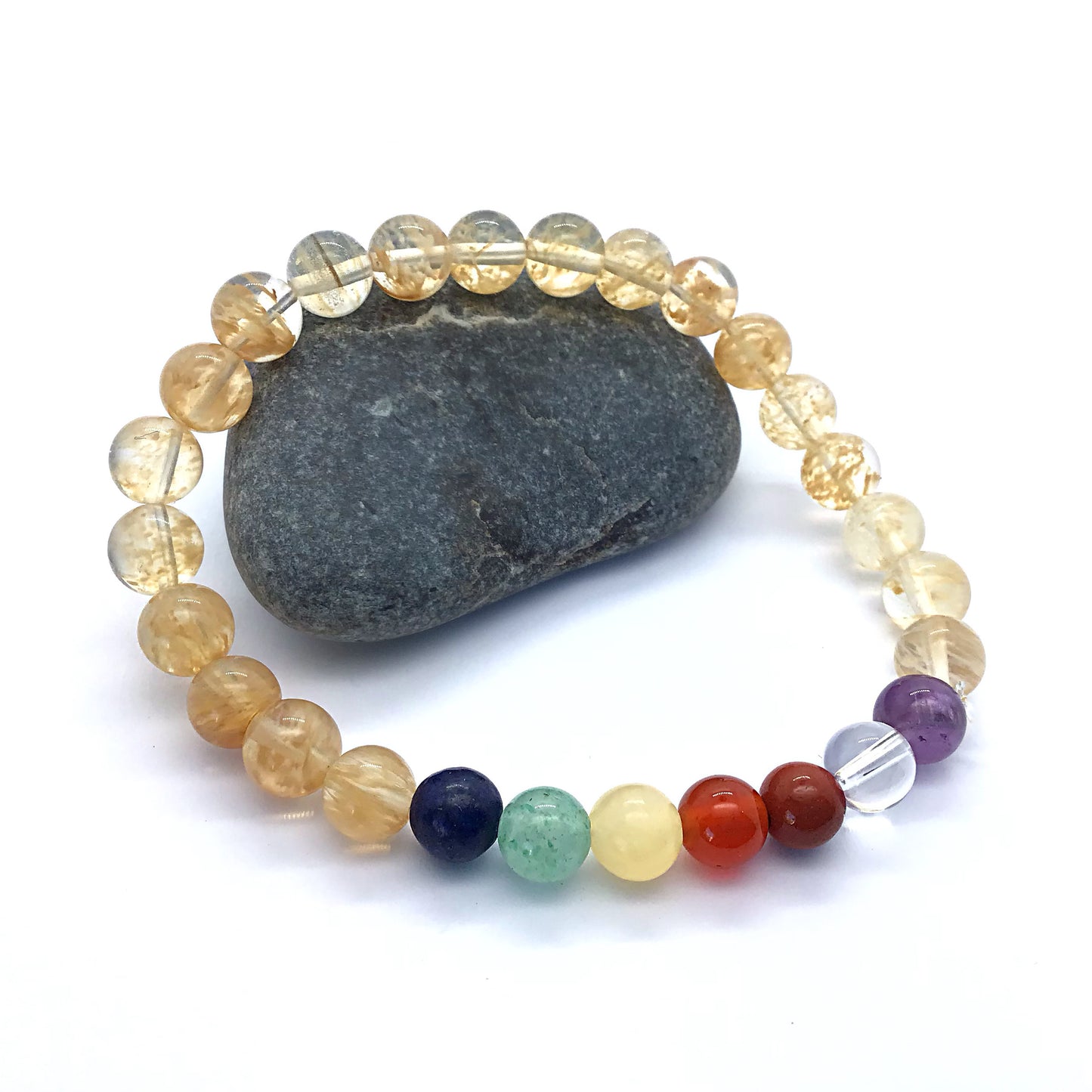 Pulsera 7 chakras con jade bolas 4mm