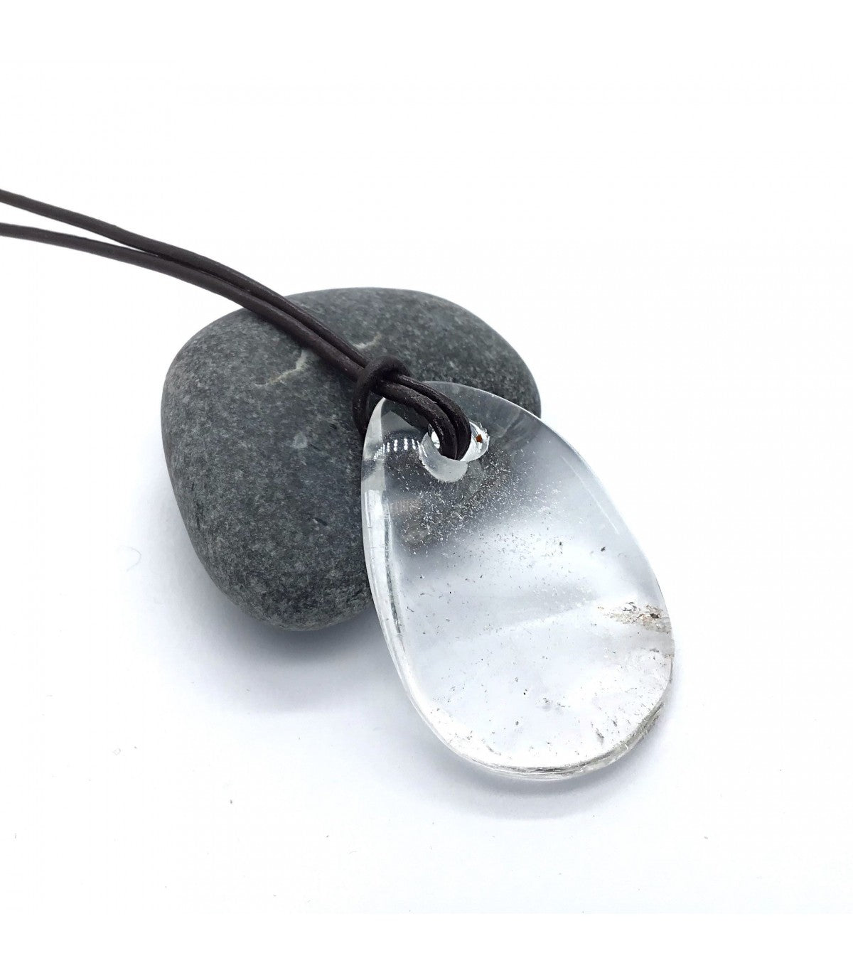 Collar Cuarzo Blanco pacificador 3-4 cm