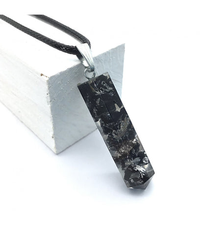 Collar turmalina negra punta orgonita 3-4 cm