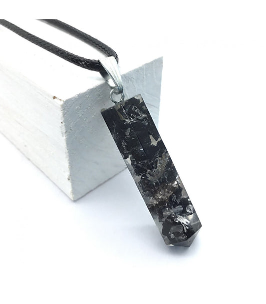 Collar turmalina negra punta orgonita 3-4 cm