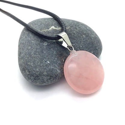 Collar cuarzo rosa redondo 3 cm