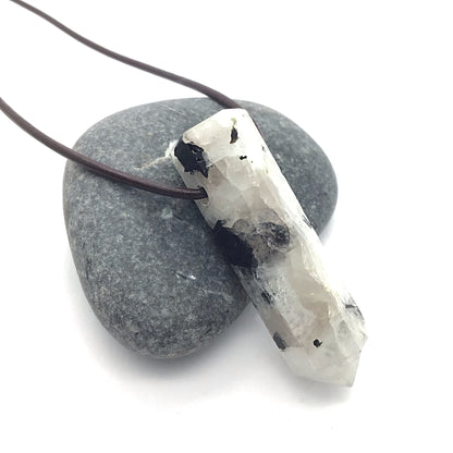 Collar piedra luna punta 3-4 cm