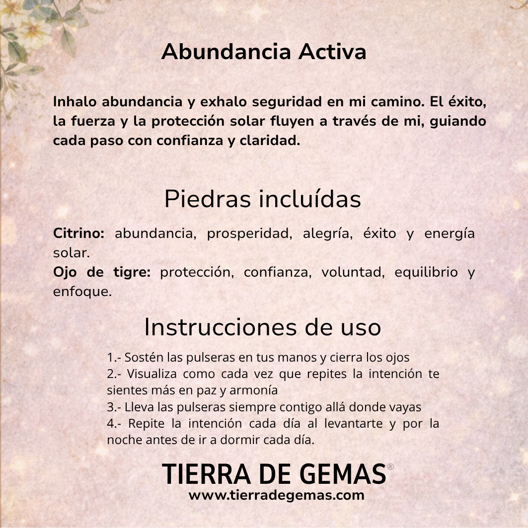 Abundancia activa siempre contigo - Pack Pulseras Citrino y Ojo de Tigre