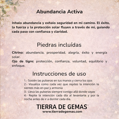 Abundancia activa siempre contigo - Pack Pulseras Citrino y Ojo de Tigre