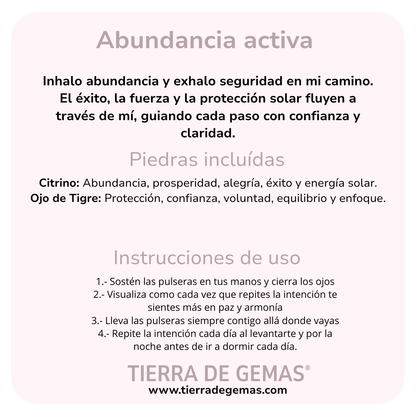 Abundancia activa siempre contigo - Pack 2 pulseras poderosas