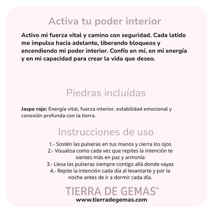 Activa tu poder interior (pulsera jaspe rojo bolas 4mm)