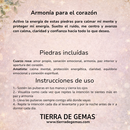 Armonía para el corazón - Pack 2 pulseras poderosas