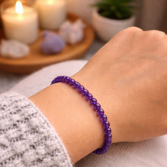 Calma y Claridad (pulsera amatista bolas 4mm)