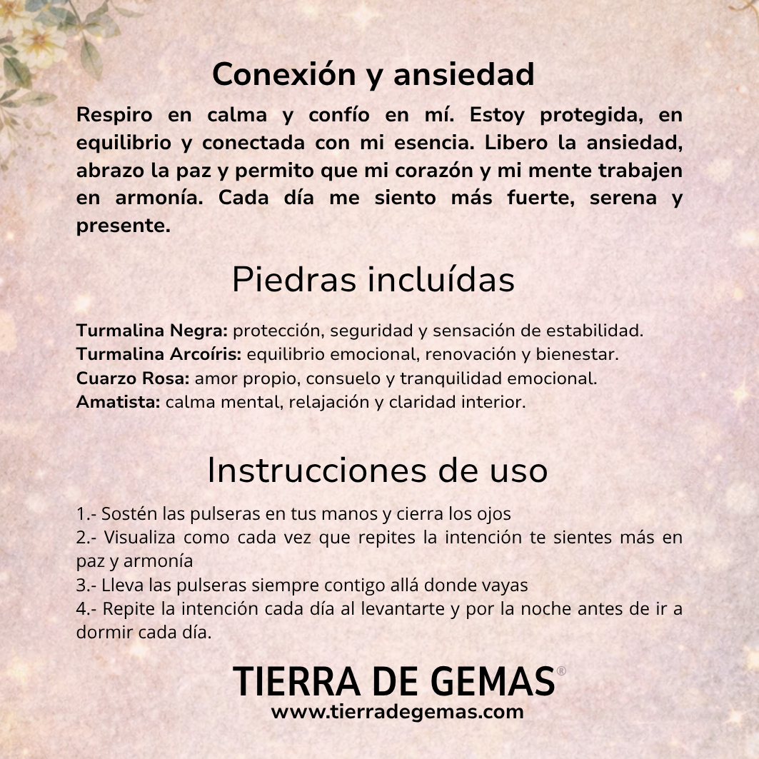 Conexión y Ansiedad - Pack 4 pulseras poderosas