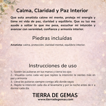 Calma y Claridad (pulsera amatista bolas 4mm)
