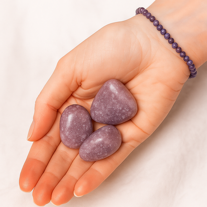 Pack 3 piedras Lepidolita - Calma y Equilibrio emocional