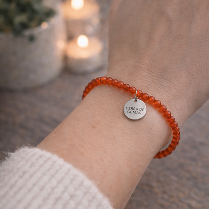 Activa tu Pasión por la Vida (pulsera carneola bolas 4mm)