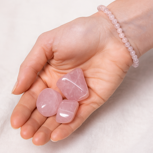 Pack 3 piedras Cuarzo rosa - Amor Propio