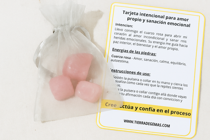 Pack 3 piedras Cuarzo rosa - Amor Propio