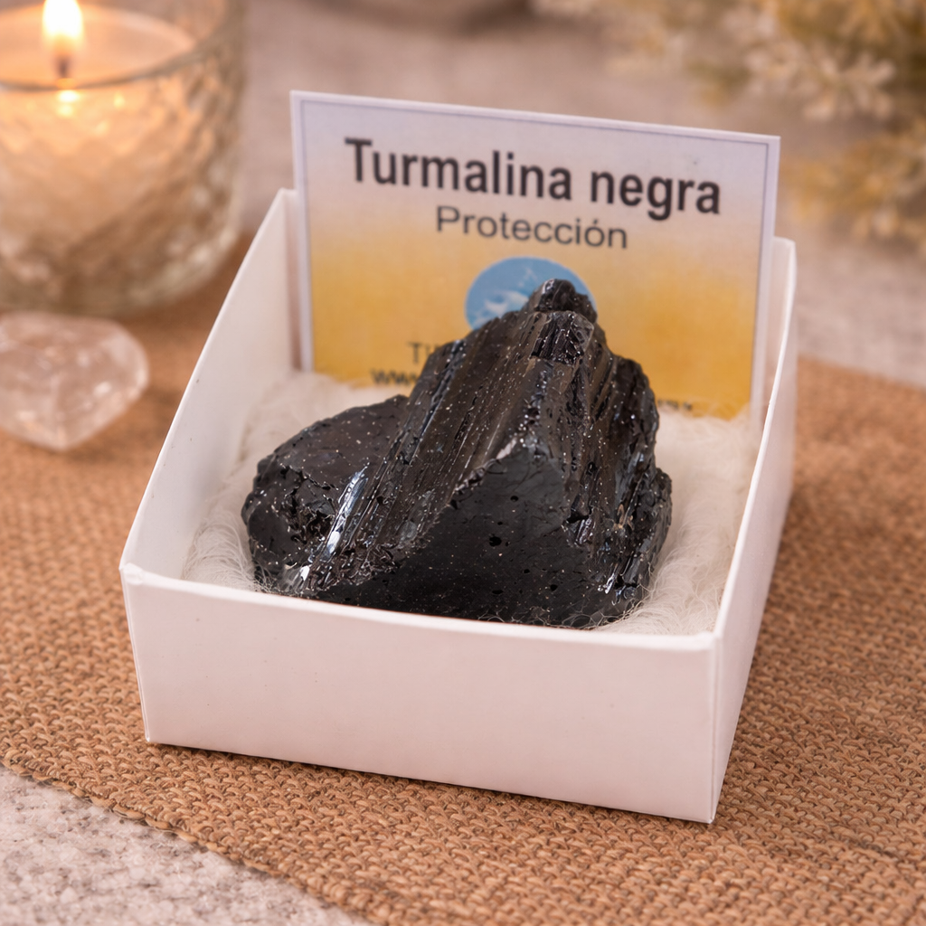 Equilibrio y estabilidad energética (turmalina negra en bruto 3-4 cm)